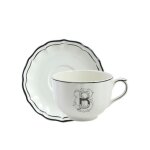 Tasse & soucoupe jumbo b filet bleu monogramme 753405