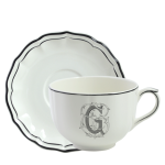 Tasse & soucoupe jumbo f filet manganese monogramme 751920