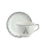 Tasse & soucoupe jumbo a filet bleu monogramme 753403