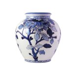 Vase crmone pivoines bleues 753187