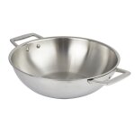 Wok castel pro inox 2 anses 32 cm sans couvercle 725697