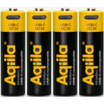Aqiila piles rechargeable aa x4 usb - c