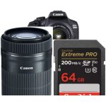 Canon eos 2000d + ef - s 18 - 55 is ii + canon 55 - 250mm + carte 64gb