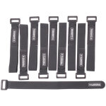 Caruba sangle de fixation rapide en velcro noir (x10)