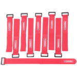 Caruba sangle de fixation rapide en velcro rouge (x10)