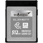 Exascend carte cfexpress type b 512gb r1800 / w750 element serie Exascend carte cfexpress type b 512gb r1800 / w750 element serie