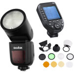 Godox kit flash speedlite v1 canon x - pro ii trigger + accessoires