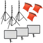Godox ledp260c kit de 3 panneau led avec pieds et sacs de sable