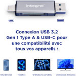 Integral lecteur de carte duo usb 3. 2 type a et type c