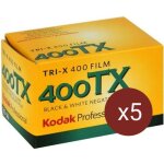 Kodak tri - x pan135 400asa 36 poses - lot de 5