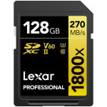 Lexar carte sdxc 128gb professional uhs - ii (1800x) v60 gold
