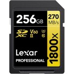 Lexar carte sdxc 256gb professional uhs - ii (1800x) v60 gold