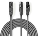 Nedis câble audio xlr 3pin mâle vers 2x xlr 3pin femelle Nedis câble audio xlr 3pin mâle vers 2x xlr 3pin femelle