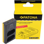 Patona chargeur dual lcd usb pour panasonic dmw - blk22