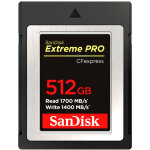 Sandisk carte cfexpress extreme pro 512gb 1700 / 1400mb / s