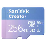 Sandisk carte micro sdxc creator 256gb v30 a2 (190mb / s) + adapt