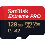 Sandisk carte micro sdxc extreme pro 128gb (200mb / s) + adapt