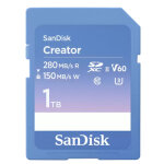 Sandisk carte sdxc creator 1tb v60 uhs - ii (280mb / s) (class 10)
