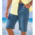 Bermuda cargo en jean stretch confort�
