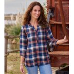 Blouse en cr�pe � carreaux