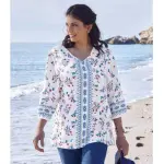 Blouse en cr�pe fleuri