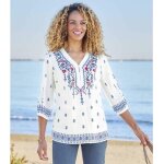 Blouse en cr�pe fluide esprit folk