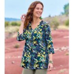 Blouse en cr�pe imprim� v�g�tal�