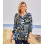 Blouse crpe motif animalier