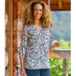 Blouse en crpe motif vgtal