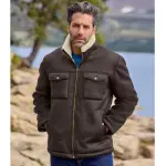 Blouson aviateur su�dine effet cuir vieilli�