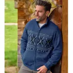 Blouson tricot jacquard doubl polaire