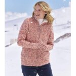 Blouson tricot moulin� doubl� coral