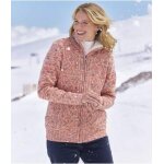 Blouson tricot mouliné doublé coral Blouson tricot mouliné doublé coral