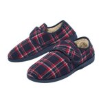 Chaussons carreaux scratch�s fourr�s sherpa