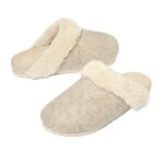 Chaussons sabot doubl�s de fausse fourrure