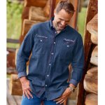 Chemise en denim stretch brod�e