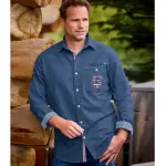 Chemise en denim stretch mythic team