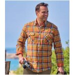Chemise flanelle  carreaux ocre