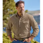 Chemise flanelle tissage chevron