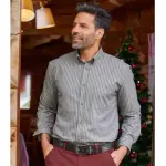 Chemise popeline � fines rayures�