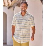 Chemise seersucker raye confort