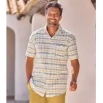 Chemise seersucker ray�e confort�