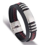 Double bracelet simili - cuir et mtal