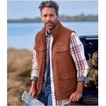 Gilet sans manches multipoche en suédine Gilet sans manches multipoche en suédine