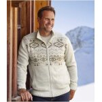 Gilet tricot jacquard doubl polaire