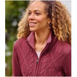 Gilet tricot torsadé col sherpa Gilet tricot torsadé col sherpa