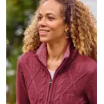 Gilet tricot torsad col sherpa