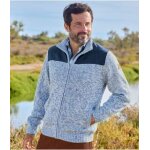 Gilet zipp tricot bleu chin
