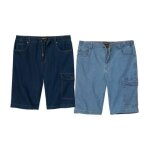 Lot de 2 bermudas cargo denim stretch�