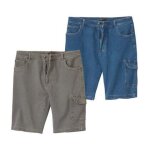 Lot de 2 bermudas cargo en jean lger